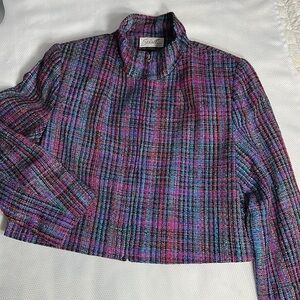 ~3 for $20~ Soirée petites tweed cropped jacket